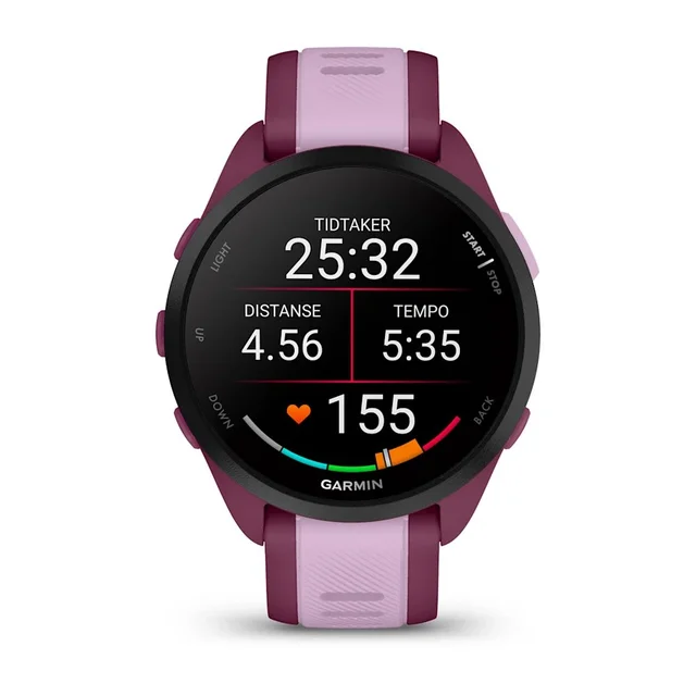 Garmin Forerunner 165 Music, rosa Flott treningsklokke med AMOLED-skjerm 