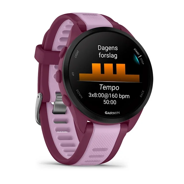 Garmin Forerunner 165 Music, rosa Flott treningsklokke med AMOLED-skjerm 