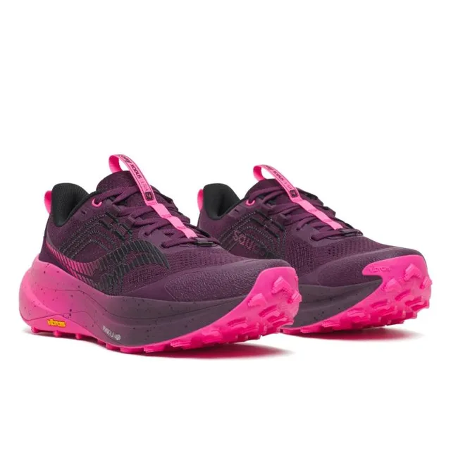 Saucony Løpesko W Xodus Ultra 4 39 Terrengsko for lange løp -EGGPLANT/SHOCK 