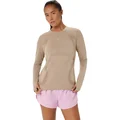 Asics W Trøye LS Road Seamless L Teknisk topp med ACTIBREEZE - Greige