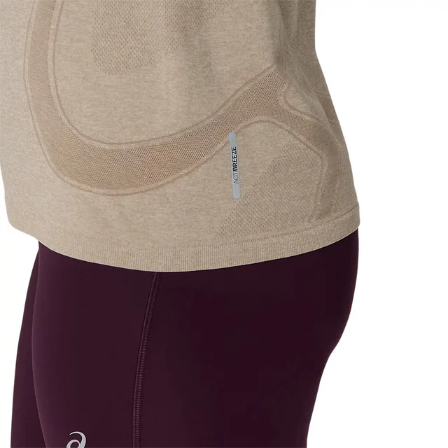 Asics W Trøye SS Road Seamless M Pustende topp til daglig løping - Greige 