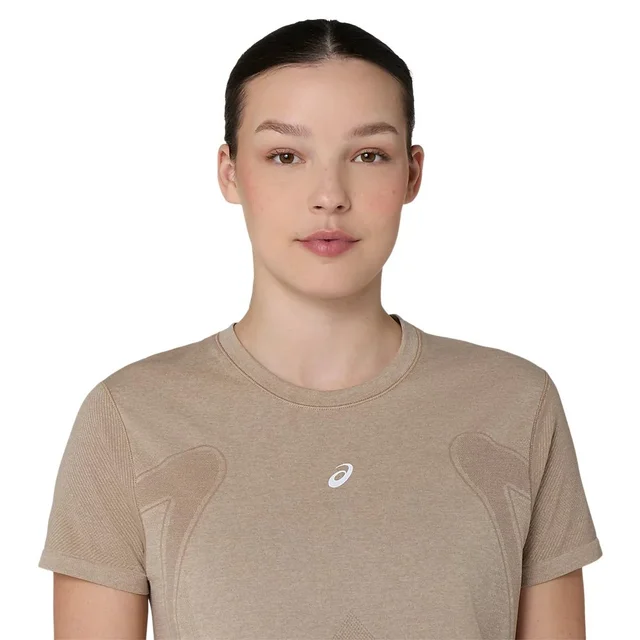 Asics W Trøye SS Road Seamless M Pustende topp til daglig løping - Greige 