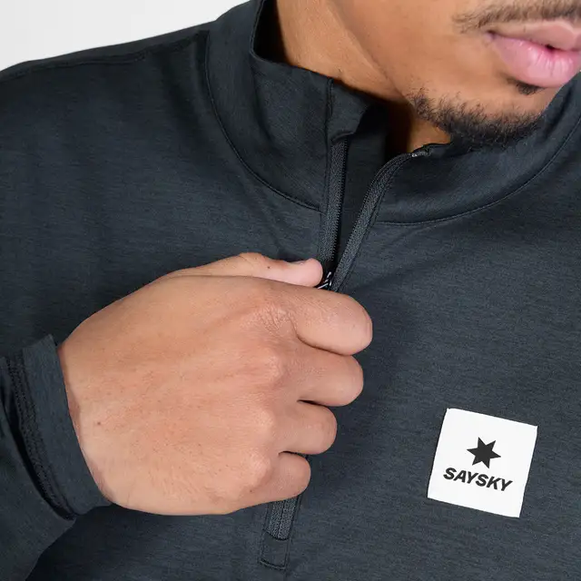 SAYSKY M Trøye LS Pace Half Zip M Langermet løpetrøye med half zip - black 