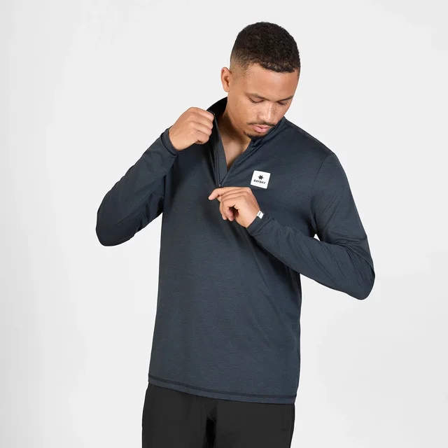 SAYSKY M Trøye LS Pace Half Zip M Langermet løpetrøye med half zip - black 