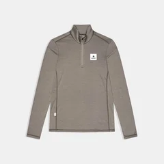 SAYSKY W Trøye LS Pace Half Zip S Langermet løpetrøye med half zip - TAUPE