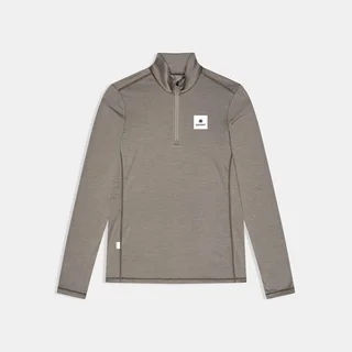 SAYSKY W Trøye LS Pace Half Zip Langermet løpetrøye med half zip - TAUPE