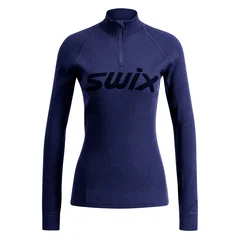 Swix Dame Trøye HZ RaceX Merino M Varm half zip med merinoull - Dark Nvy