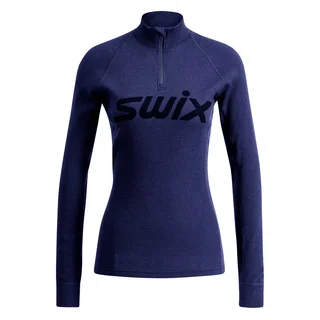 Swix Dame Trøye HZ RaceX Merino Varm half zip med merinoull - Dark Nvy