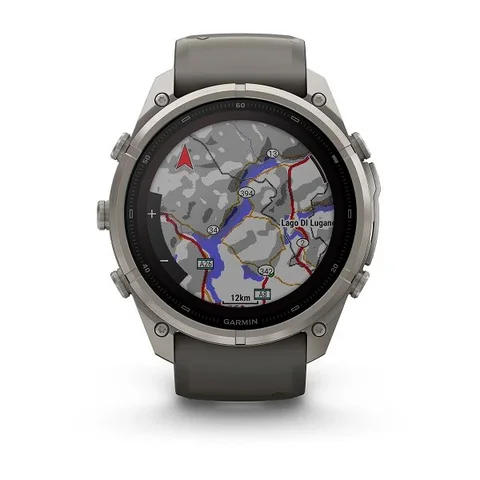 Garmin Fenix 9 Pro In Reach Solar 51mm Titan med steingrå silikonrem 