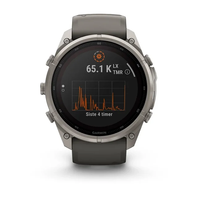 Garmin Fenix 9 Pro In Reach Solar 51mm Titan med steingrå silikonrem 