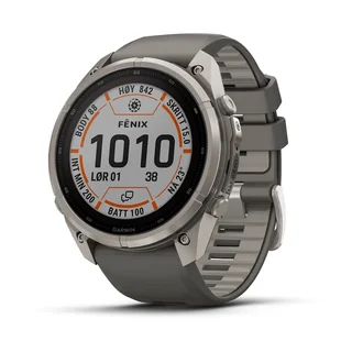 Garmin Fenix 9 Pro In Reach Solar 51mm Titan med steingrå silikonrem