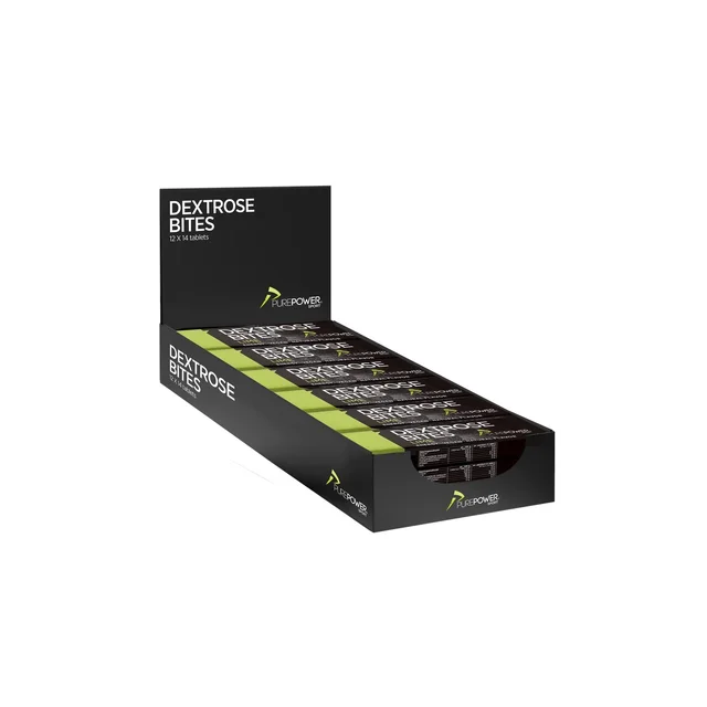 PurePower Dextrose Bites Lime 12 stk Rask energi med lime smak 