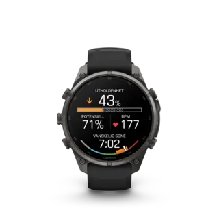 Garmin Fenix 9 Pro In Reach 47mm Karbongrå DLC-titan med sort/steingrå si