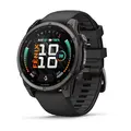 Garmin Fenix 9 47mm Karbongrå DLC-titan med sort silikonrem