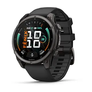 Garmin Fenix 9 47mm Karbongrå DLC-titan med sort silikonrem