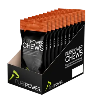 PurePower Chews Vingummi 40g 12 stk Energi-vingummi med Cola smak i eske