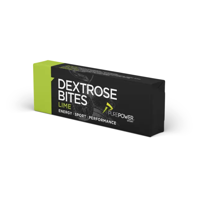 PurePower Dextrose Bites Lime 12 stk Rask energi med lime smak 