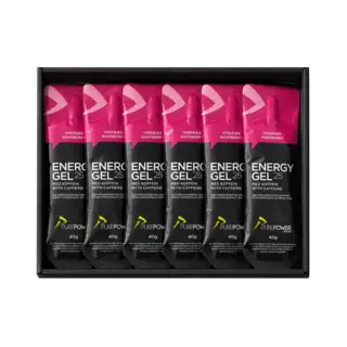 PurePower Energy Gel Raspberry Caf 12stk Energigel Caffeine 80mg 40g 12 stk