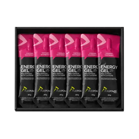 PurePower Energy Gel Raspberry Caf 12stk Energigel Caffeine 80mg 40g 12 stk