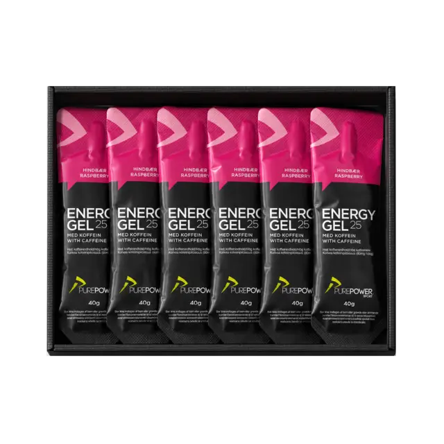 PurePower Energy Gel Raspberry Caf 12stk Energigel Caffeine 80mg 40g 12 stk 