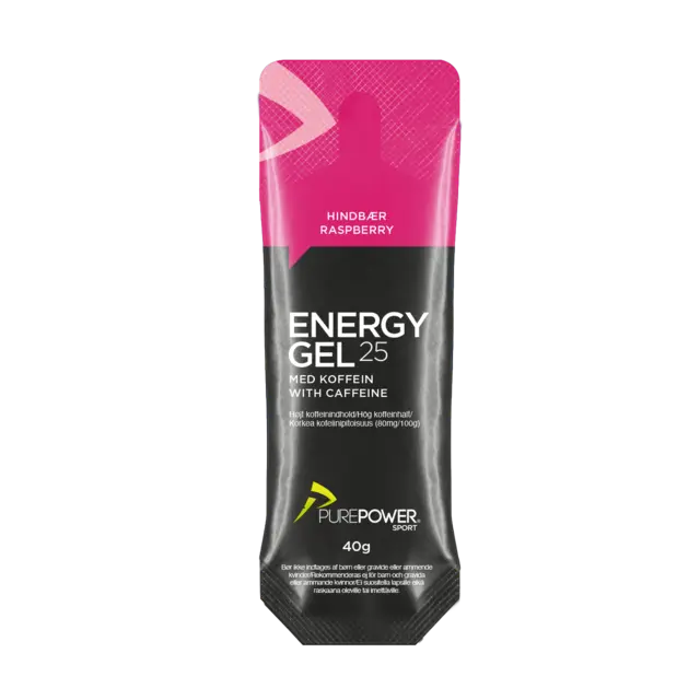 PurePower Energy Gel Raspberry Caffeine Energigel Caffeine 80mg 40g 