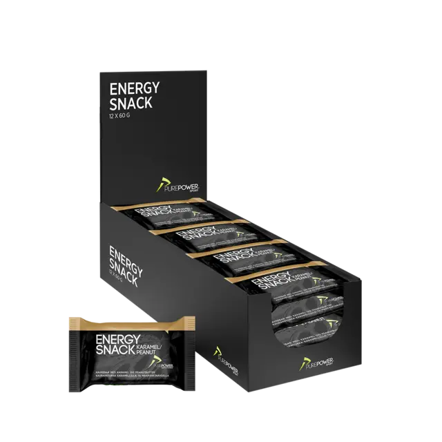 PurePower Energibar Karamel/Peanut 12 st Velsmakende energibar, 60g x 12 i eske 