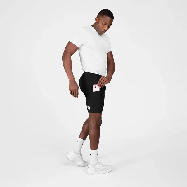 SAYSKY M Kort Tigths 8" Combat+ Rib M Korte løpetights med ribbestruktur - blk 