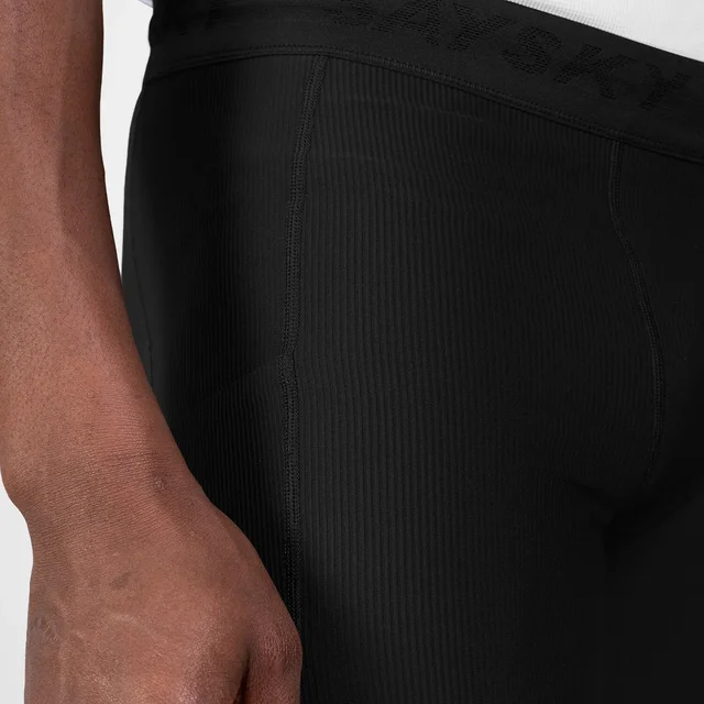 SAYSKY M Kort Tigths 8" Combat+ Rib M Korte løpetights med ribbestruktur - blk 