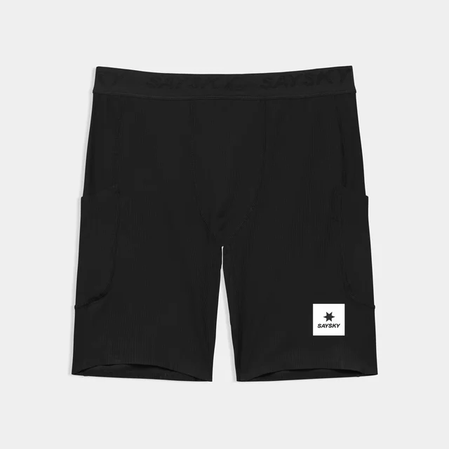 SAYSKY M Kort Tigths 8" Combat+ Rib M Korte løpetights med ribbestruktur - blk 