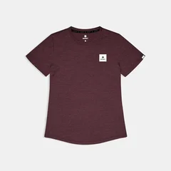 SAYSKY W Trøye SS Clean Combat Pro S Pustende t-skjorte til løping - Burgundy