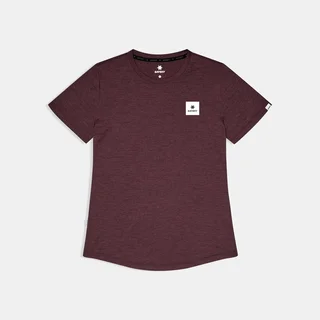 SAYSKY W Trøye SS Clean Combat Pro Pustende t-skjorte til løping - Burgundy