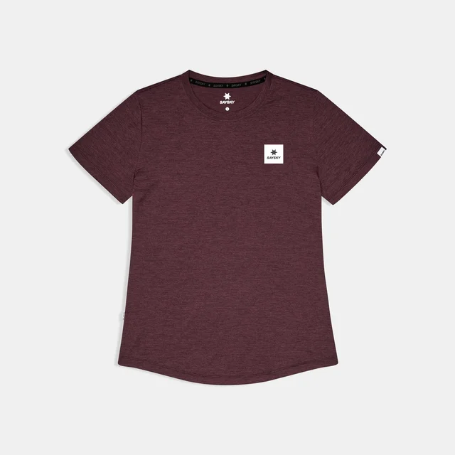 SAYSKY W Trøye SS Clean Combat Pro S Pustende t-skjorte til løping - Burgundy 