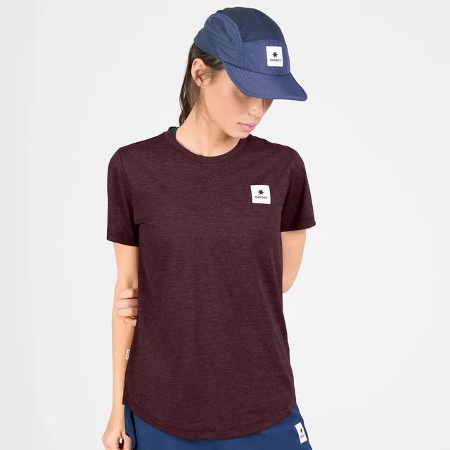 SAYSKY W Trøye SS Clean Combat Pro S Pustende t-skjorte til løping - Burgundy 