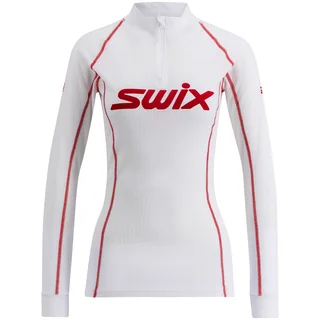 Swix Dame Trøye HZ RaceX Classic Half zip superundertøy - Bright white/sr