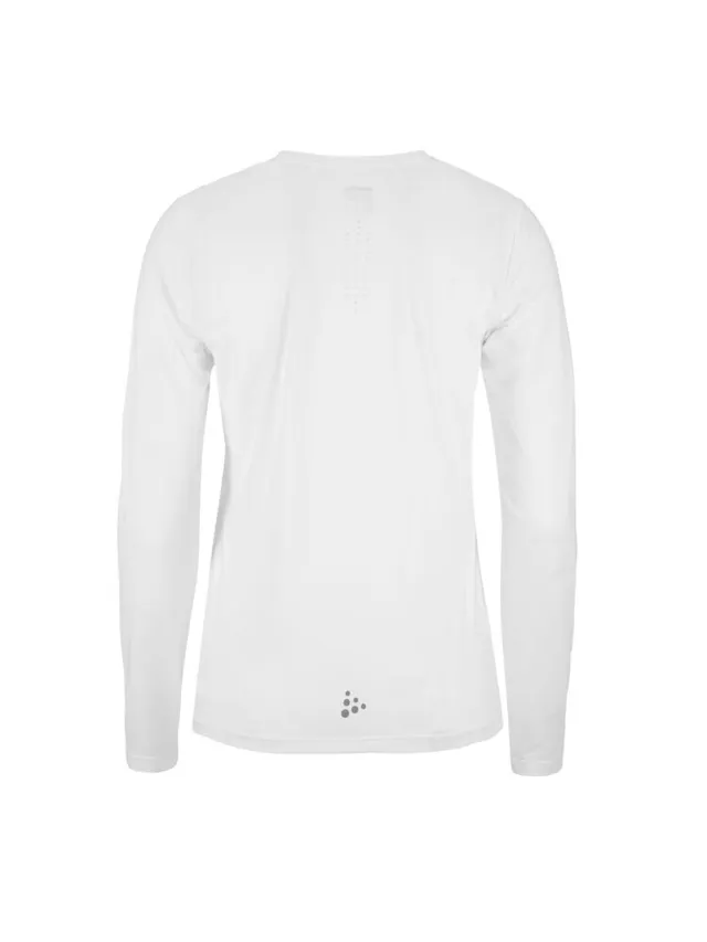 Craft Dame Trøye LS Adv Essence 2 M Langermet treningstrøye med mesh - white 