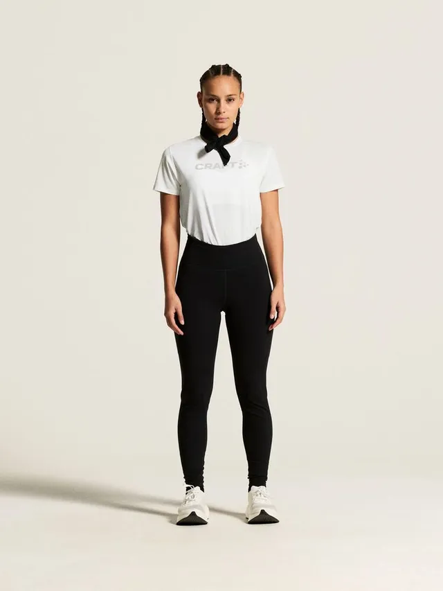 Craft Dame Trøye SS Essence Logo 2 M Myk treningstrøye med mesh - White 
