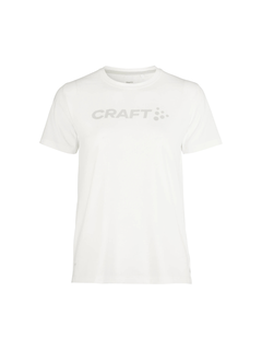 Craft Dame Trøye SS Essence Logo 2 M Myk treningstrøye med mesh - White