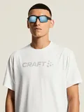 Craft Herre Trøye SS Essence Logo 2 L Myk funksjonell treningstrøye - White