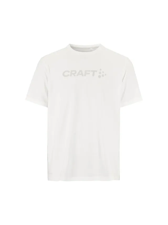 Craft Herre Trøye SS Essence Logo 2 M Myk funksjonell treningstrøye - White 