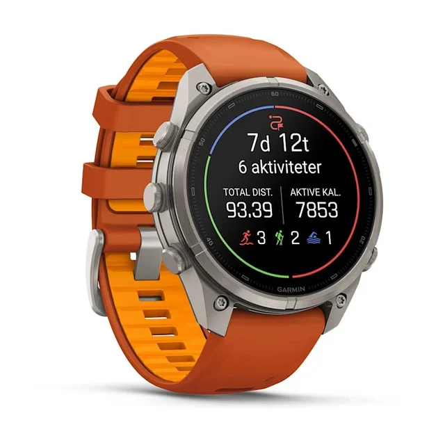 Garmin Fenix 9 Pro In Reach 47mm Titan med høstoransje/oransje 
