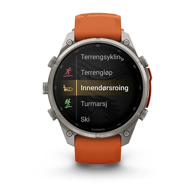 Garmin Fenix 9 Pro In Reach 47mm Titan med høstoransje/oransje 