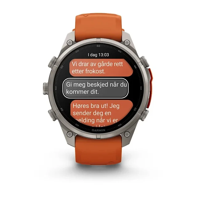 Garmin Fenix 9 Pro In Reach 47mm Titan med høstoransje/oransje 