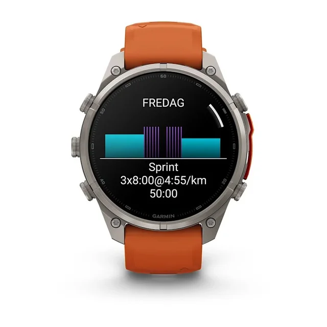 Garmin Fenix 9 Pro In Reach 47mm Titan med høstoransje/oransje 