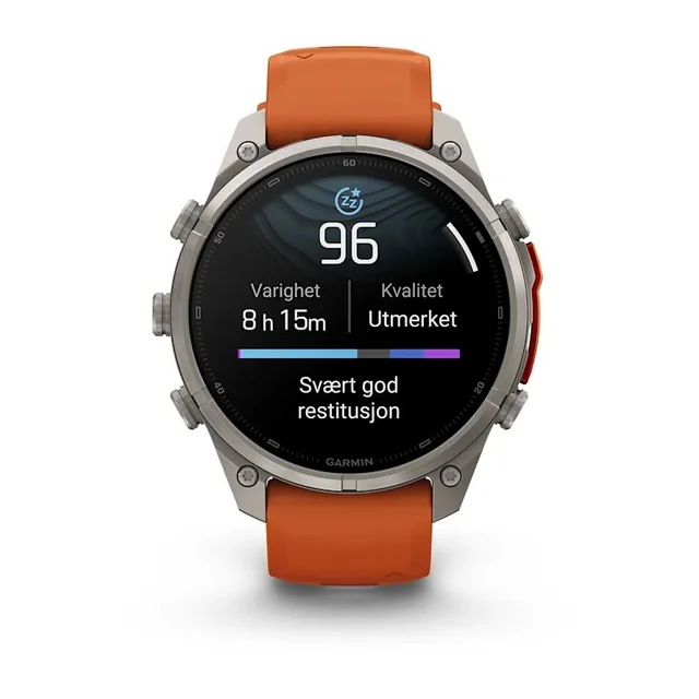 Garmin Fenix 9 Pro In Reach 47mm Titan med høstoransje/oransje 