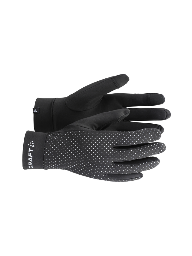 Craft Hansker Lumen Fleece 2 10 Løpehanske med refleks og touch - black 