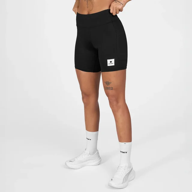 SAYSKY W Kort Tights 7" Combat+ M Teknisk tettsittende løpetights - BLACK 