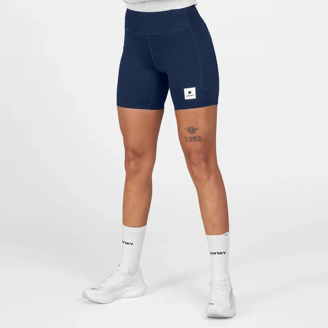 SAYSKY W Kort Tights 7" Combat+ M Teknisk tettsittende løpetights - Blue 