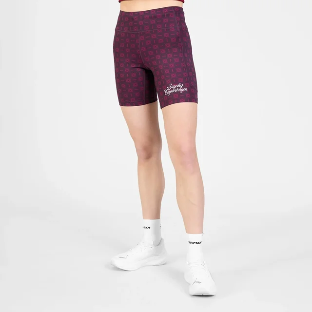 SAYSKY Kort Tights 7" Couture Combat S Teknisk løpetights - BURGUNDY AOP 