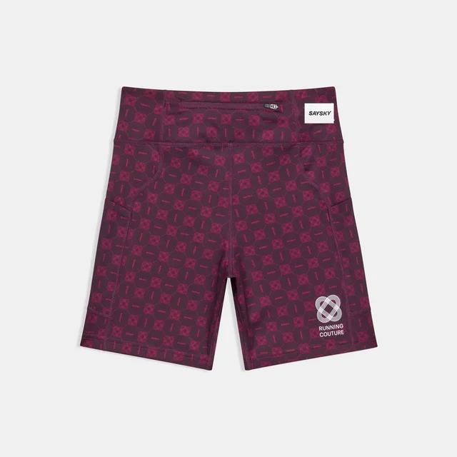 SAYSKY Kort Tights 7" Couture Combat S Teknisk løpetights - BURGUNDY AOP 