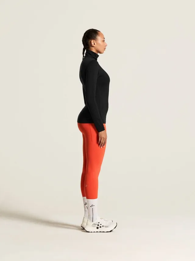 Craft Dame Trøye LS Wool 95 HZ M Ulltrøye i 95 % merinoull - Black/Mel 